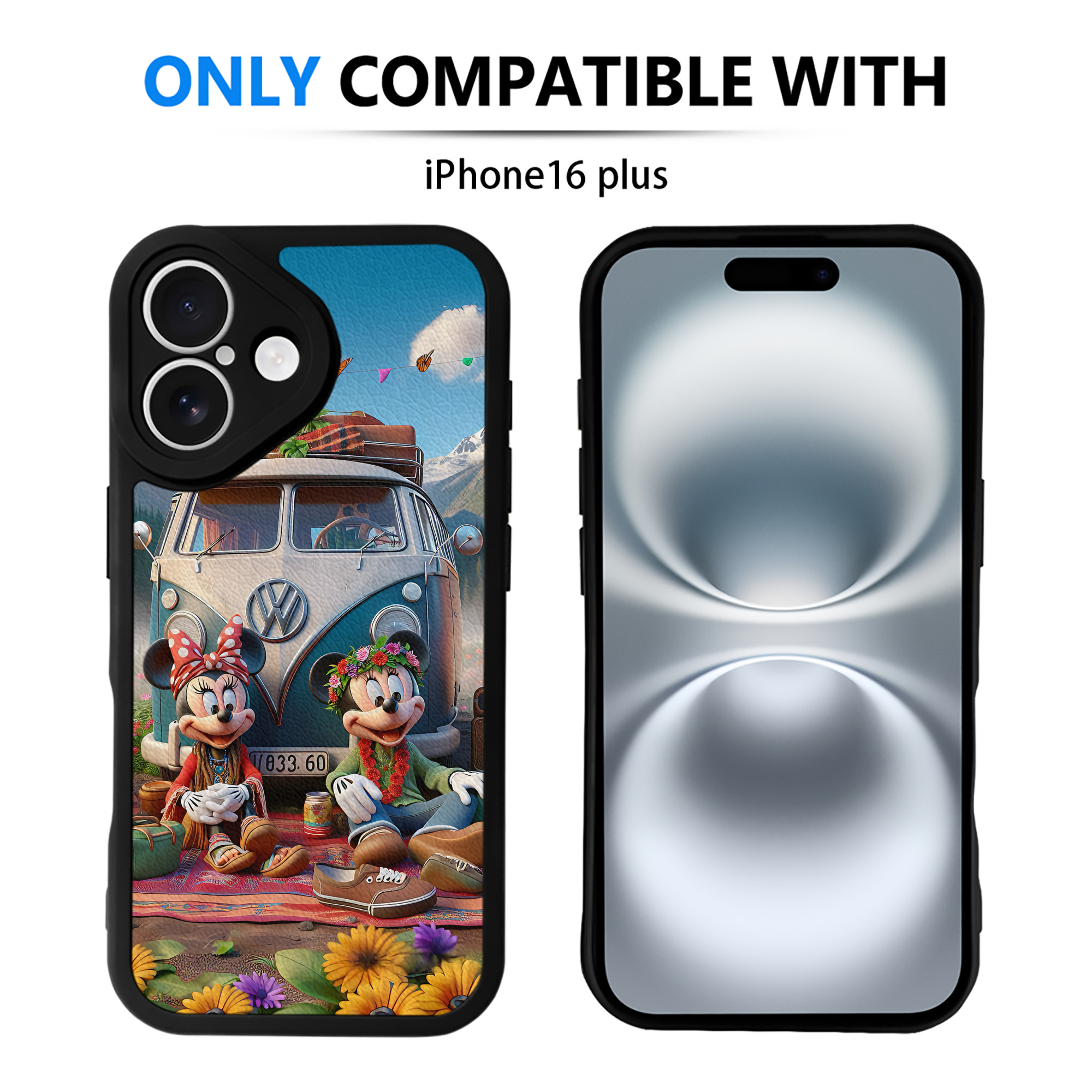 （画像用） ミッキーマウス Mickey Mouse 【iPhone 16シリーズ対応】シリコンスマホケース（レザー調） 材質：シリコン